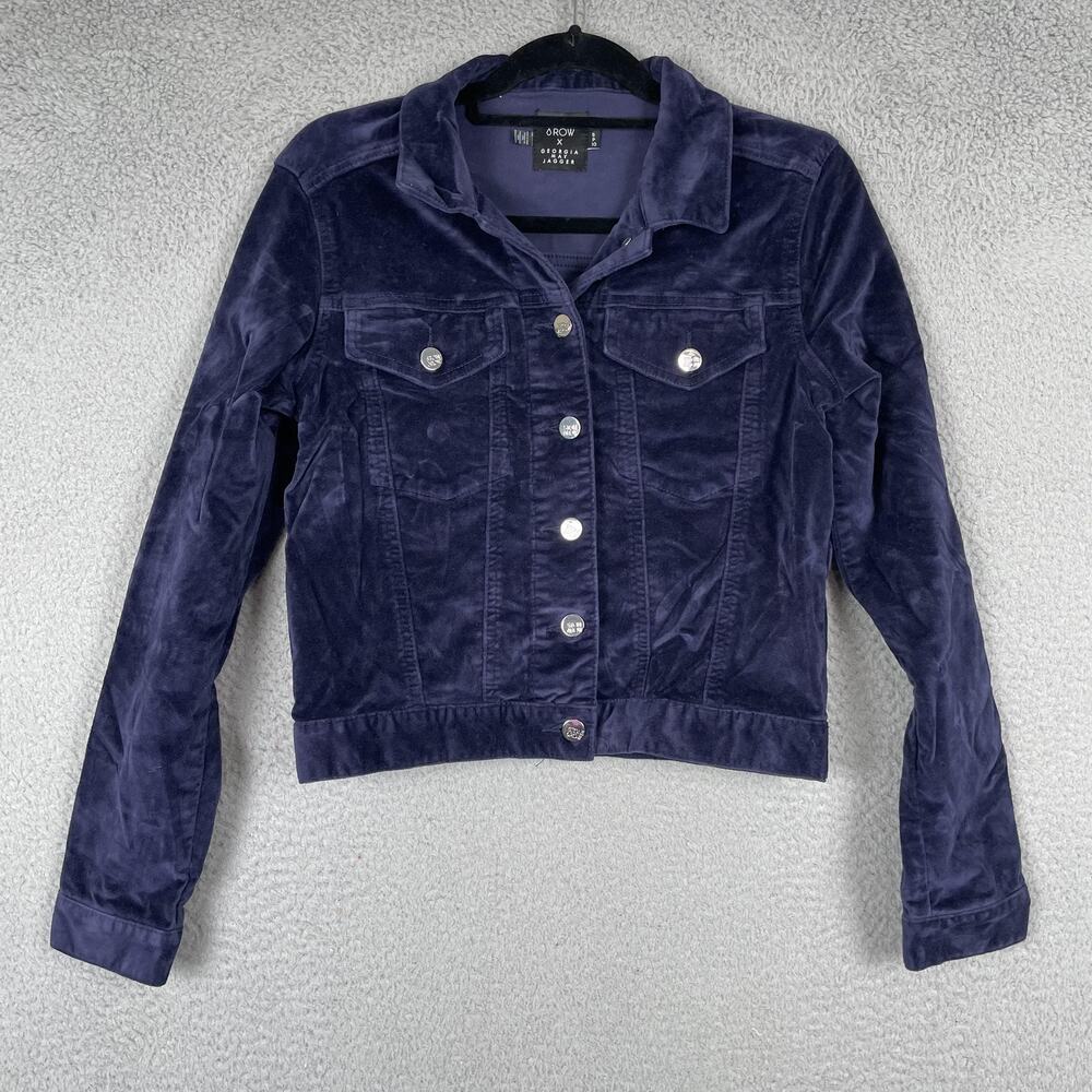 Stone Row x Georgia May Jagger Jacket Womens Small Velvet Corduroy Button Up